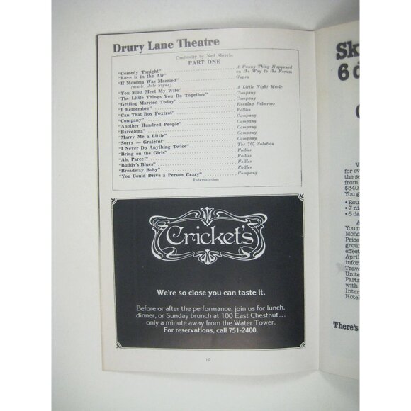 Sondheim Side by Side Drury Lane Theatres Stagebill 1977 Cyril Ritchard Chicago - Picture 4 of 6